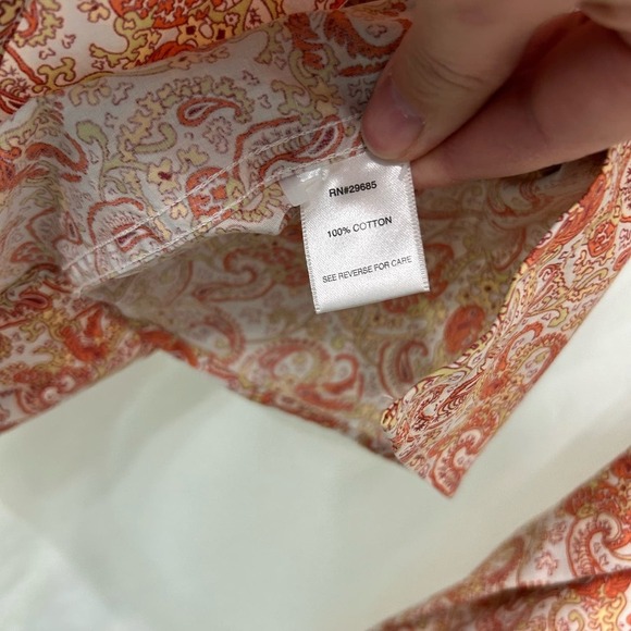 Pendleton Womens Button Down Small 100% Cotton Paisley Print Breathable Summer - Picture 6 of 10